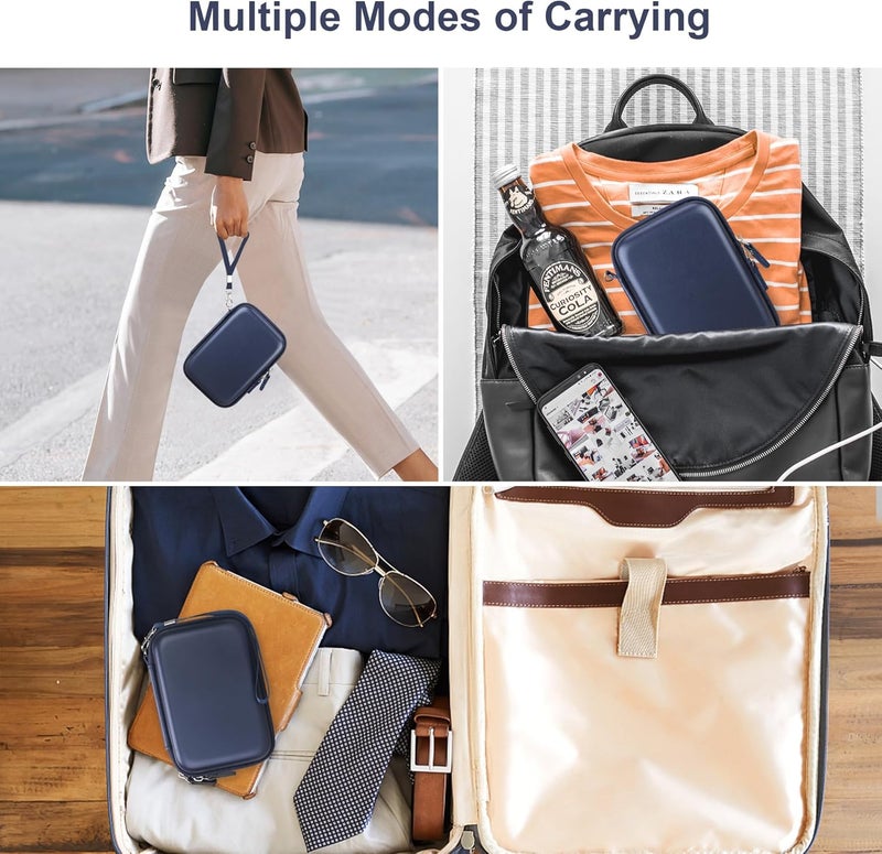 Canboc Carrying Case for Fujifilm Instax Mini Link 3 2 1 Smartphone Printer, Mesh pocket fit Instant Film and Cable, Dark Denim (Case Only) - Image 3